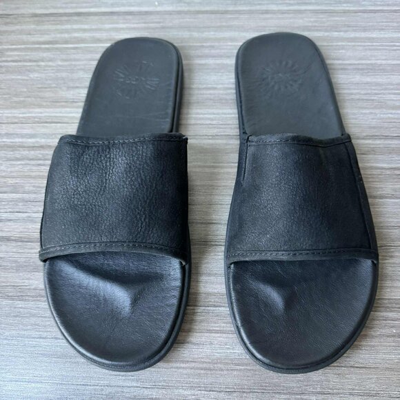 UGG Men's Seaside Slides Sandals Black Nubuck size 10 $80 - Picture 4 of 9